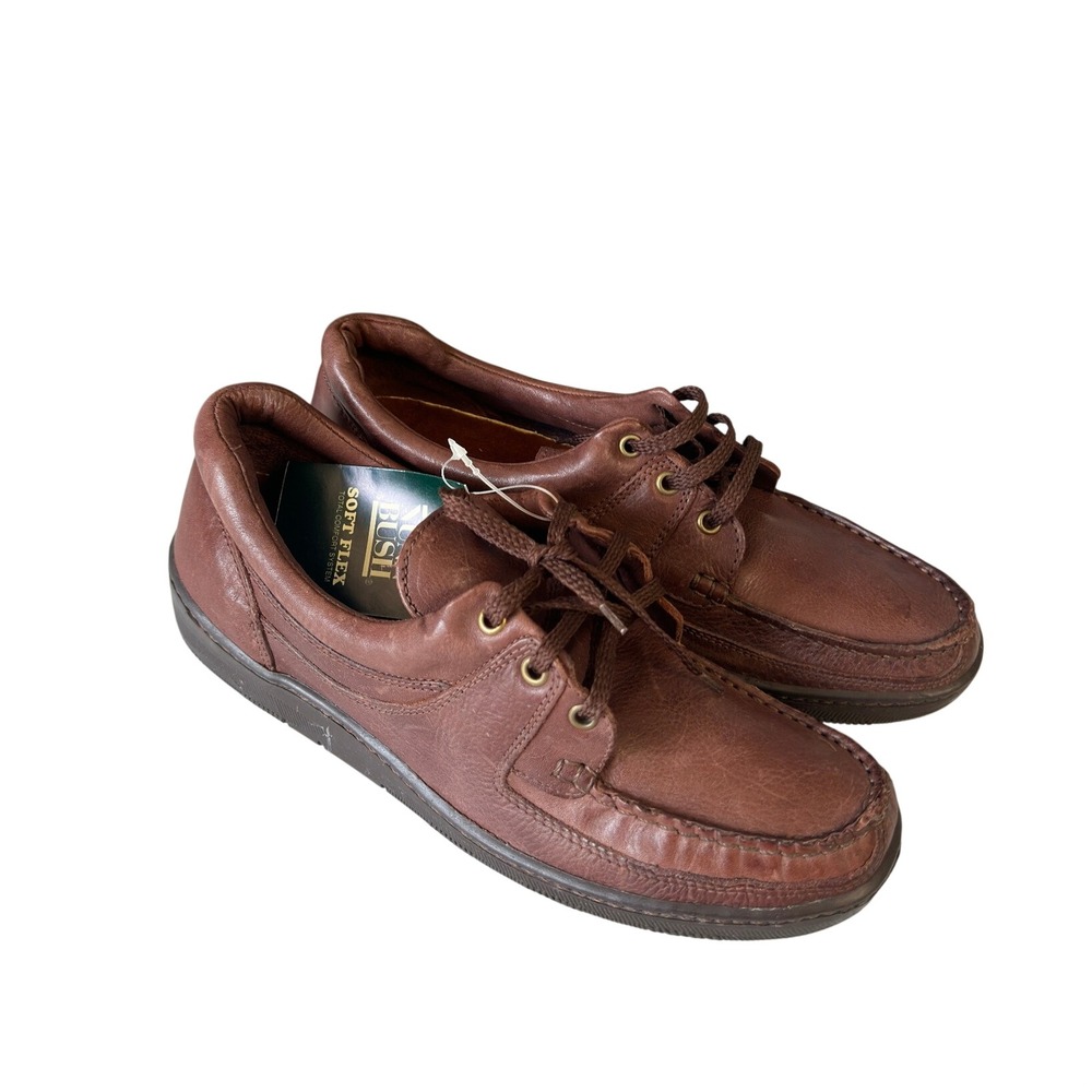Nunn Bush Soft Flex Brown Leather Boat Shoes Mens  Lace Up Loafers New JS